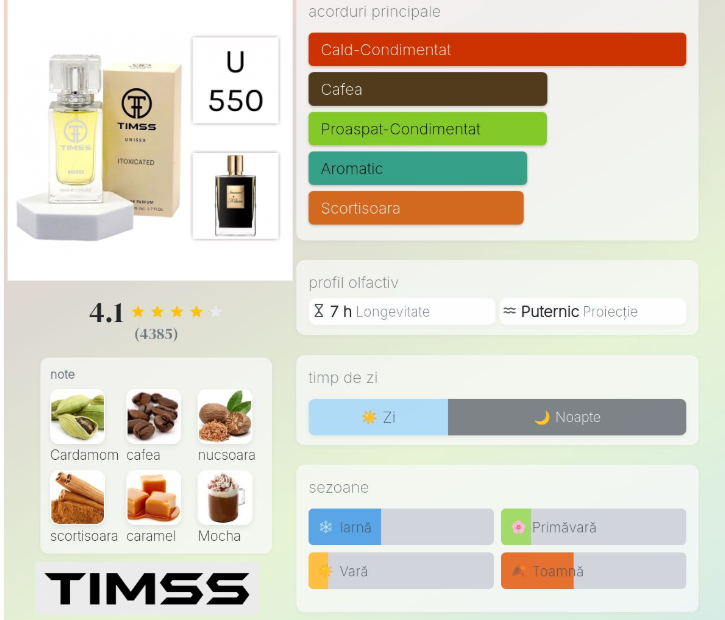 Parfum TIMSS Unisex 550 Itoxicated (50 ml) - Inspirat de Intoxicated By Kilian