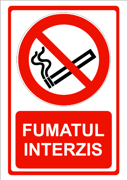 Indicator de interzicere Fumatul interzis, Hartie autocolanta 128g, 10x14cm (Livrare 15 zile)