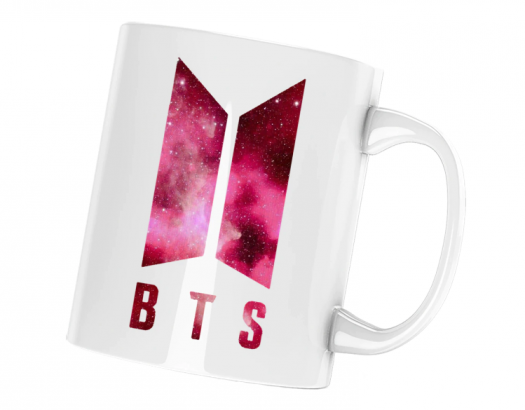 Cană personalizată ceramică albă "BTS K-Pop Logo Space Galaxy"  (LIVRARE: 7 ZILE)