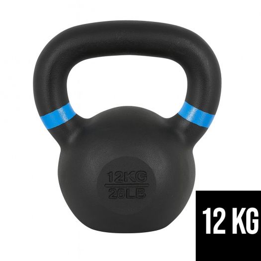 Ganteră Kettlebell din Oțel Solid cu Protecție, 12 kg