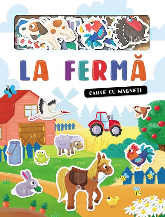 La fermă – Carte cu magneți. Joacă interactivă • Piese magnetice