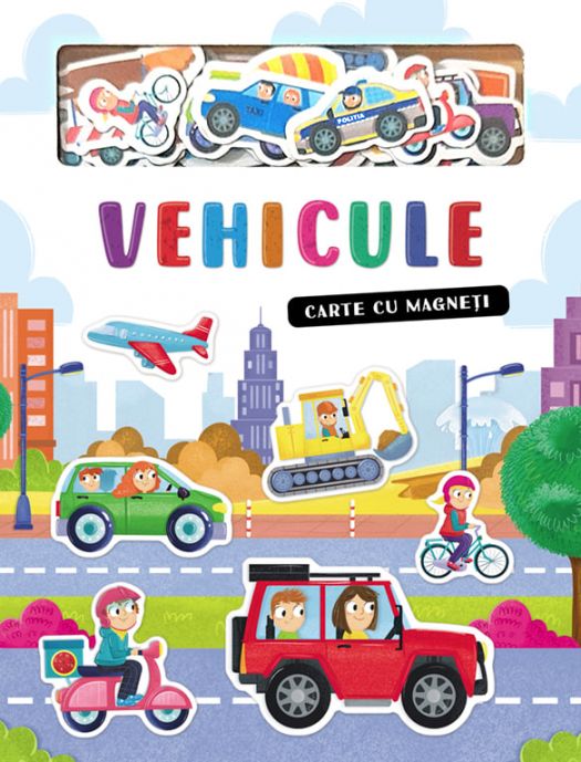 Vehicule – Carte cu magneți  Joacă interactivă • Piese magnetice