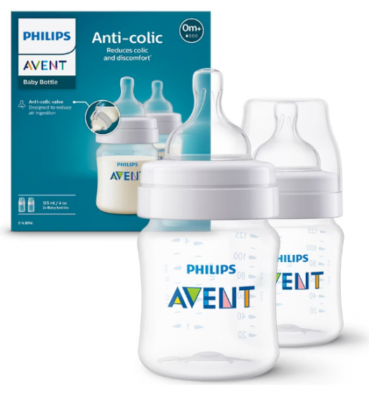 Set 2 biberoane anti-colici Philips Avent SCY100/02, 125 ml (LIVRARE 15 ZILE)