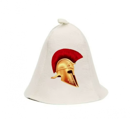 Sapca pentru sauna World of hats Sparta, marime S-XL, Alb cu model colorat  (LIVRARE 15 ZILE)